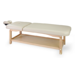 table de massage en bois naturel avec dossier et têtière amovible nova tablelya habys crème