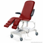 fauteuil de podologie électrique seers medical tablelya avec roulettes frein burgundy