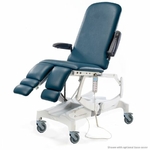 fauteuil de podologie électrique seers medical tablelya avec roulettes frein dark blue