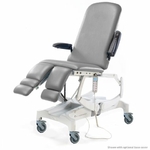 fauteuil de podologie électrique seers medical tablelya avec roulettes frein light grey