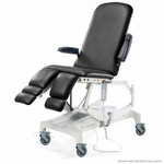 fauteuil de podologie électrique seers medical tablelya avec roulettes frein noir