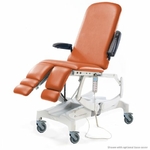 fauteuil de podologie électrique seers medical tablelya avec roulettes frein poterie brique