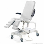 fauteuil de podologie électrique seers medical tablelya avec roulettes frein white