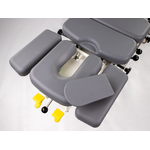 table chiro électrique habys avec drops ou toggle mécaniques vue têtière trou visage couleur grise