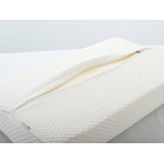 tablelya habys oreiller ergonomique à mémoire de forme dimensions L-60x35x11-9-cm-détail de la housse blanche déhoussable avec passepoil satin