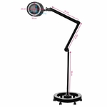 tablelya lampe loupe noire à led bras compensé design sur pied à roulettes rond noir LED allumé bras tendu dimensions