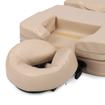 tablelya femme enceinte coussin de massage confort beige détail de la têtière habys