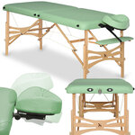 table Massage en bois portable largeur 70 cm vue principale-Table-Panda-Light-Wood-70-Vinyl-Flex-K022-Green-1983_12
