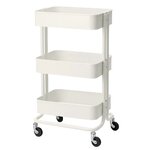 desserte esthétique blanc cassé hauteur 77 cm à roulettes