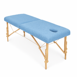 Housse coton éponge Bleu Ciel – 80x200x5 cm – trou visage