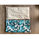 Coussin chauffant aux graines de moutarde 310 g avec housse lavable bleu vert – bouillotte naturelle chaud froid-tablelya -la housse et le coussin