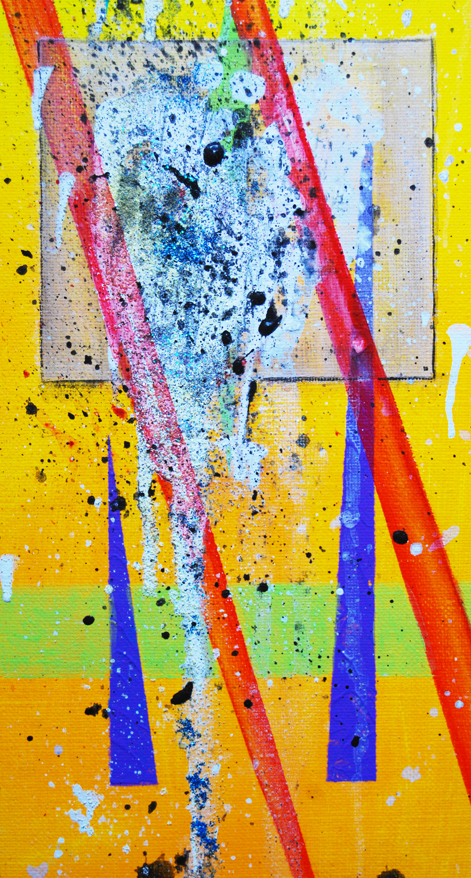 toile abstraite joker detail 3 - peintre ellhea