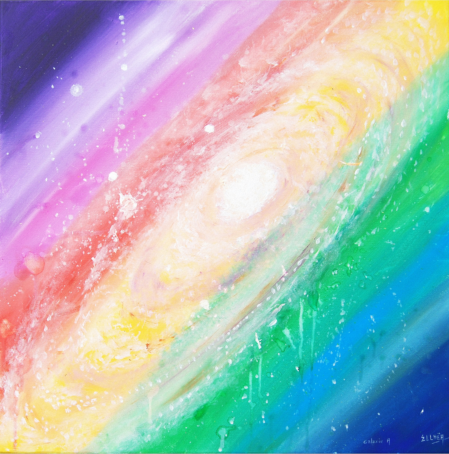 Tableau abstrait multicolore Galaxy A