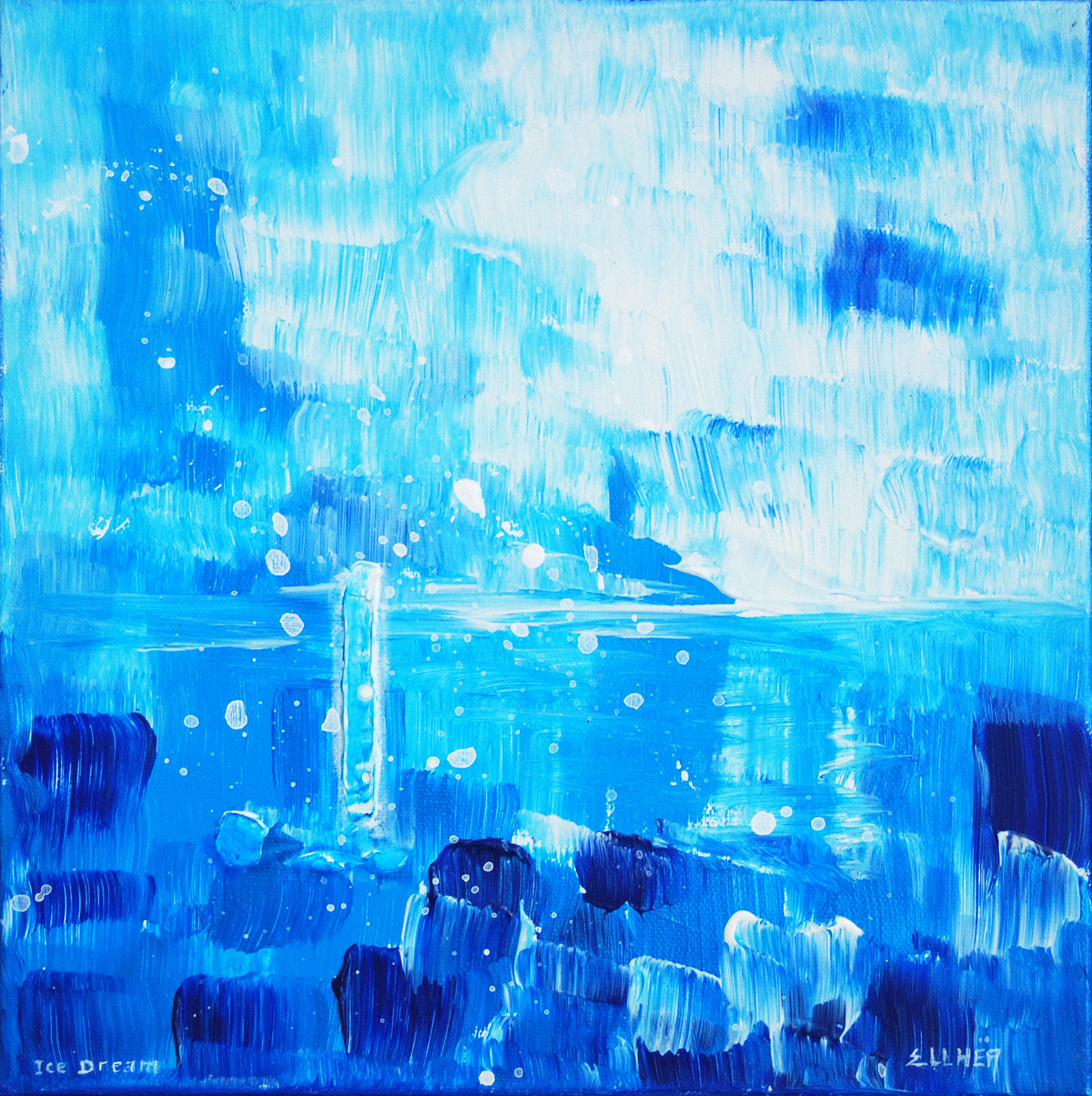 Peinture abstraite bleue Ice Dream