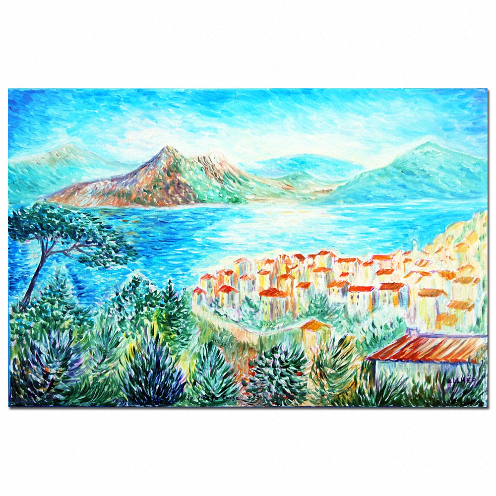 Village Corse toile impressionniste