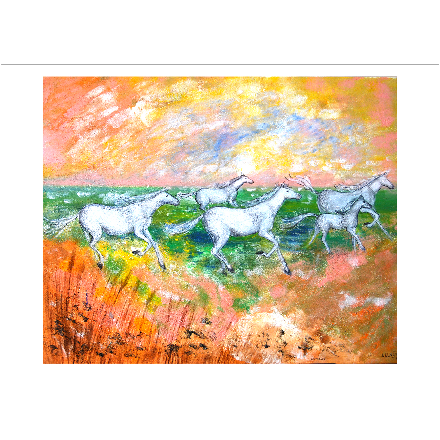 art poster camargue peinture ellhea