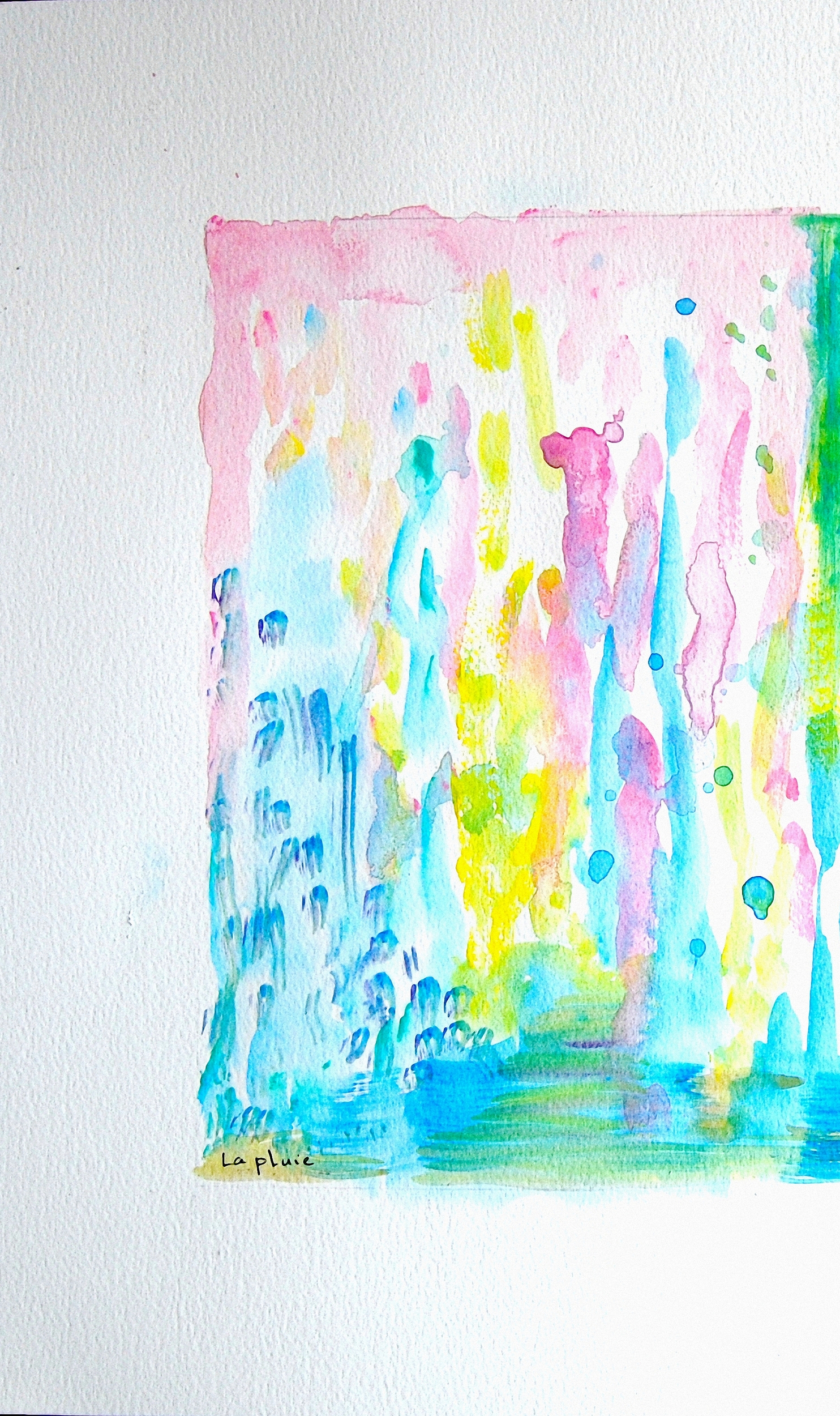 aquarelle abstraite la pluie coté gauche - ellhëa