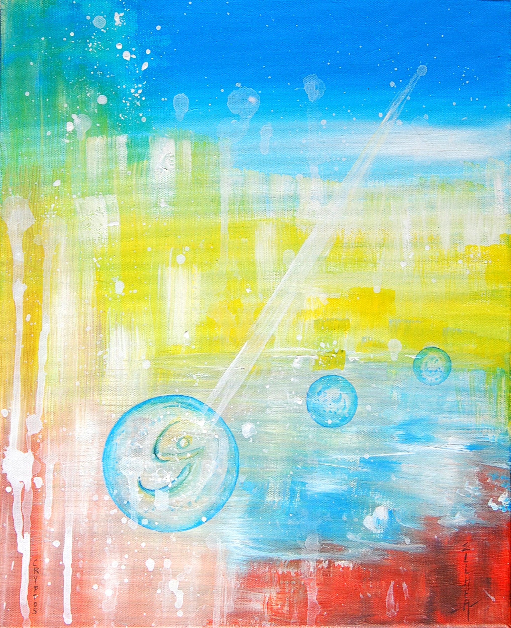tableau abstrait moderne cryptos - unique - peintre Ellhëa