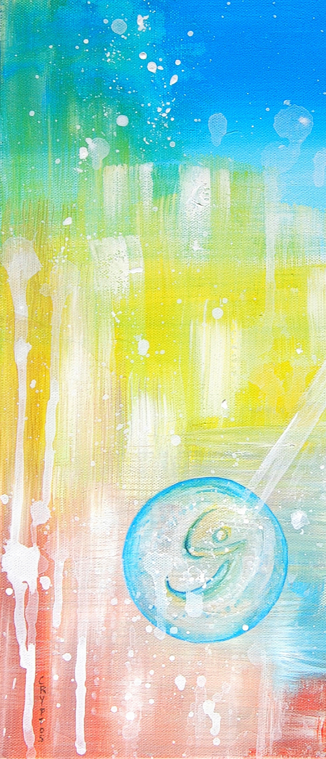 tableau abstrait moderne cryptos gauche - peintre ellhea c8