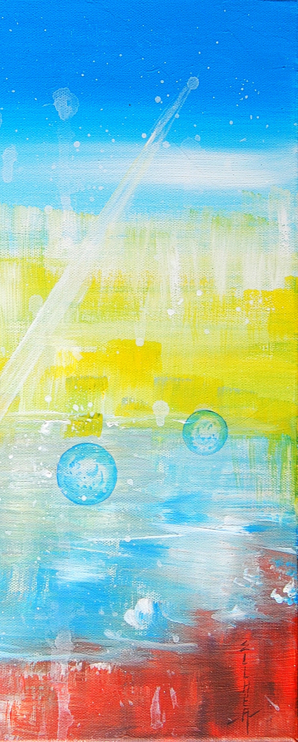 tableau abstrait moderne cryptos droit - peintre ellhea c8