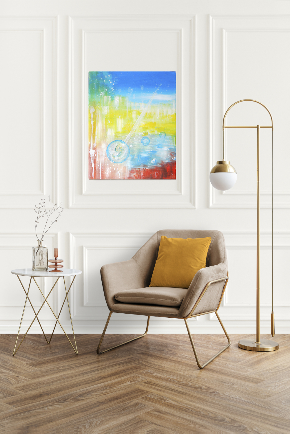 tableau abstrait moderne cryptos in situ