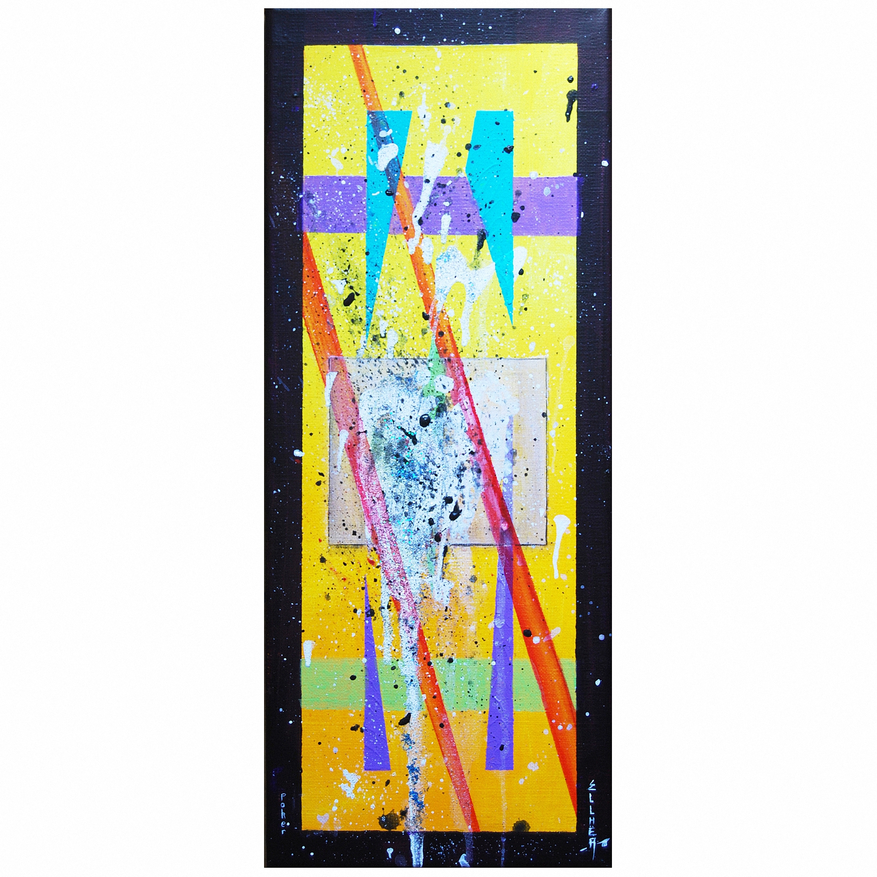 toile abstraite poker du peintre ellhea 1 c6