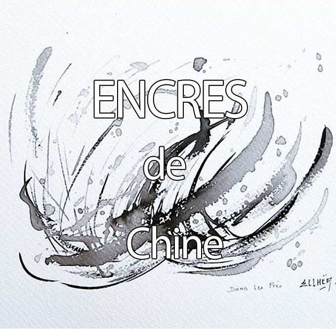 Peintures encre de chine, dessins encre de chine noire Galerie Art Style Déco