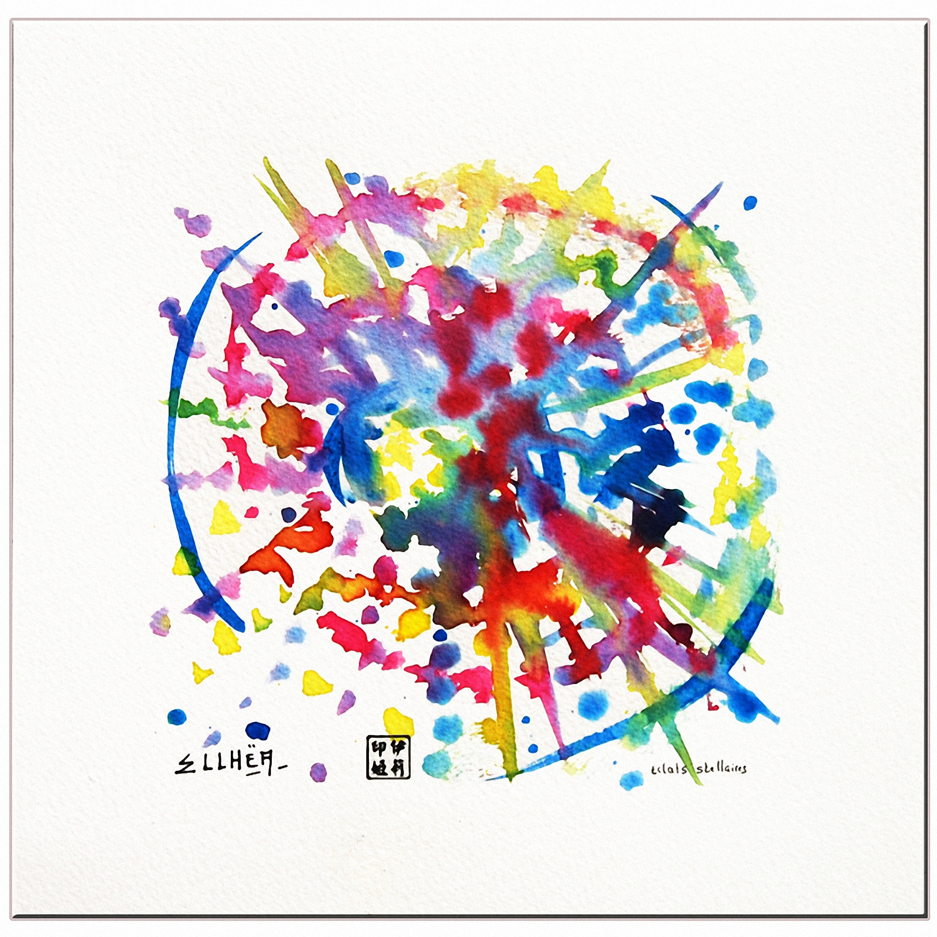 Aquarelle contemporaine abstraite - oeuvre d'art unique - Galerie Art Style Déco