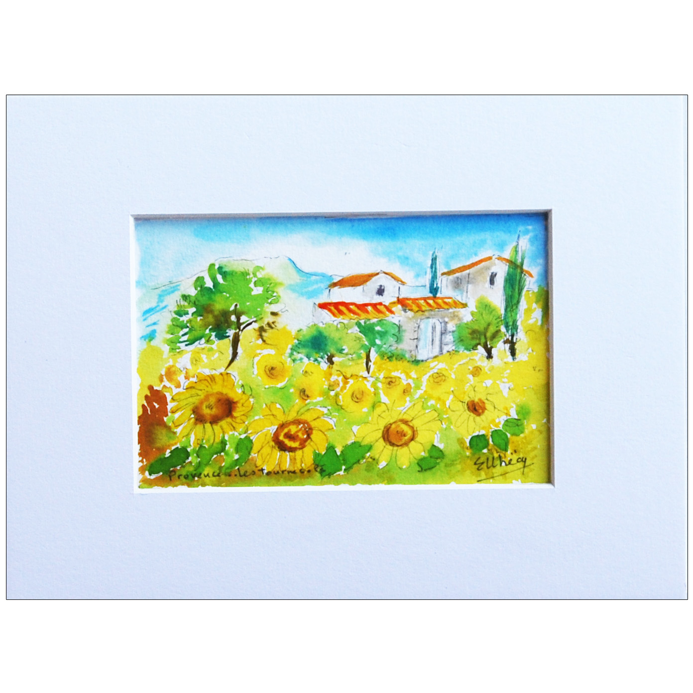 aquarelle provence tournesols ellhea