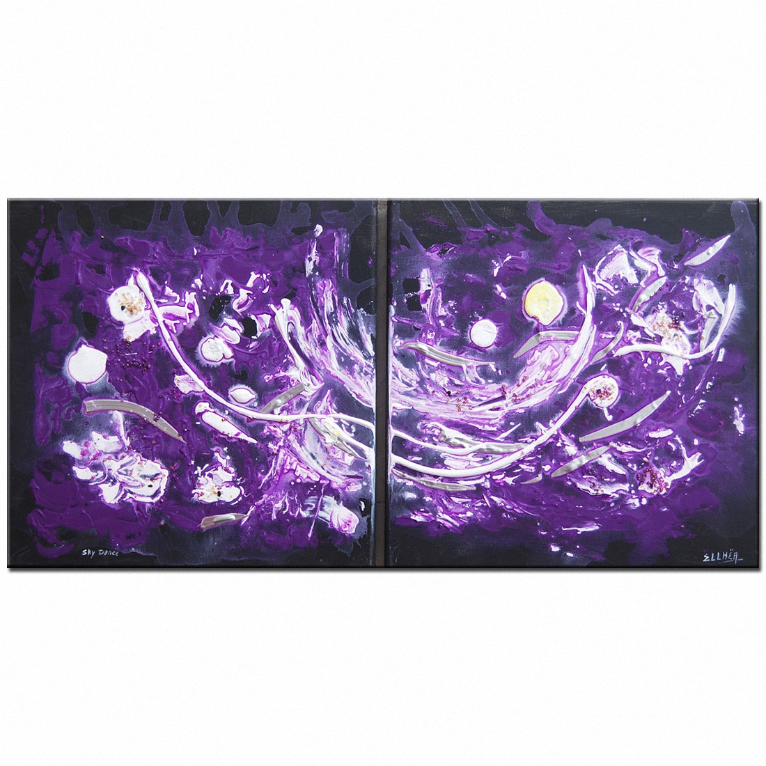 tableau abstrait design diptyque sky dance ellheac6