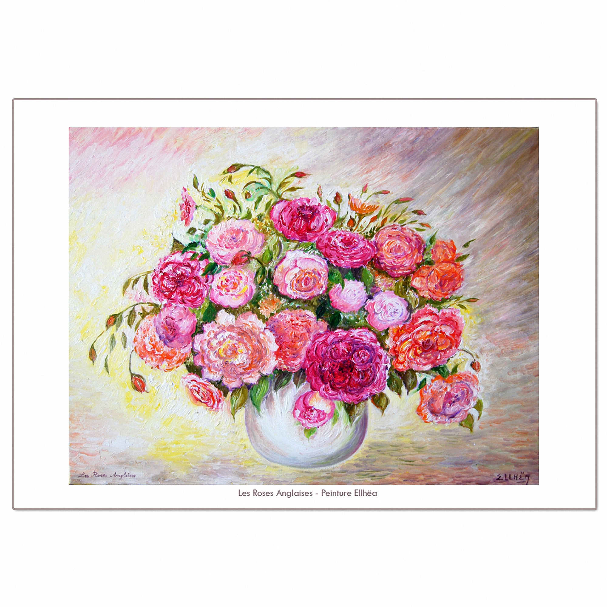 poster roses anglaises peinture ellhea c7