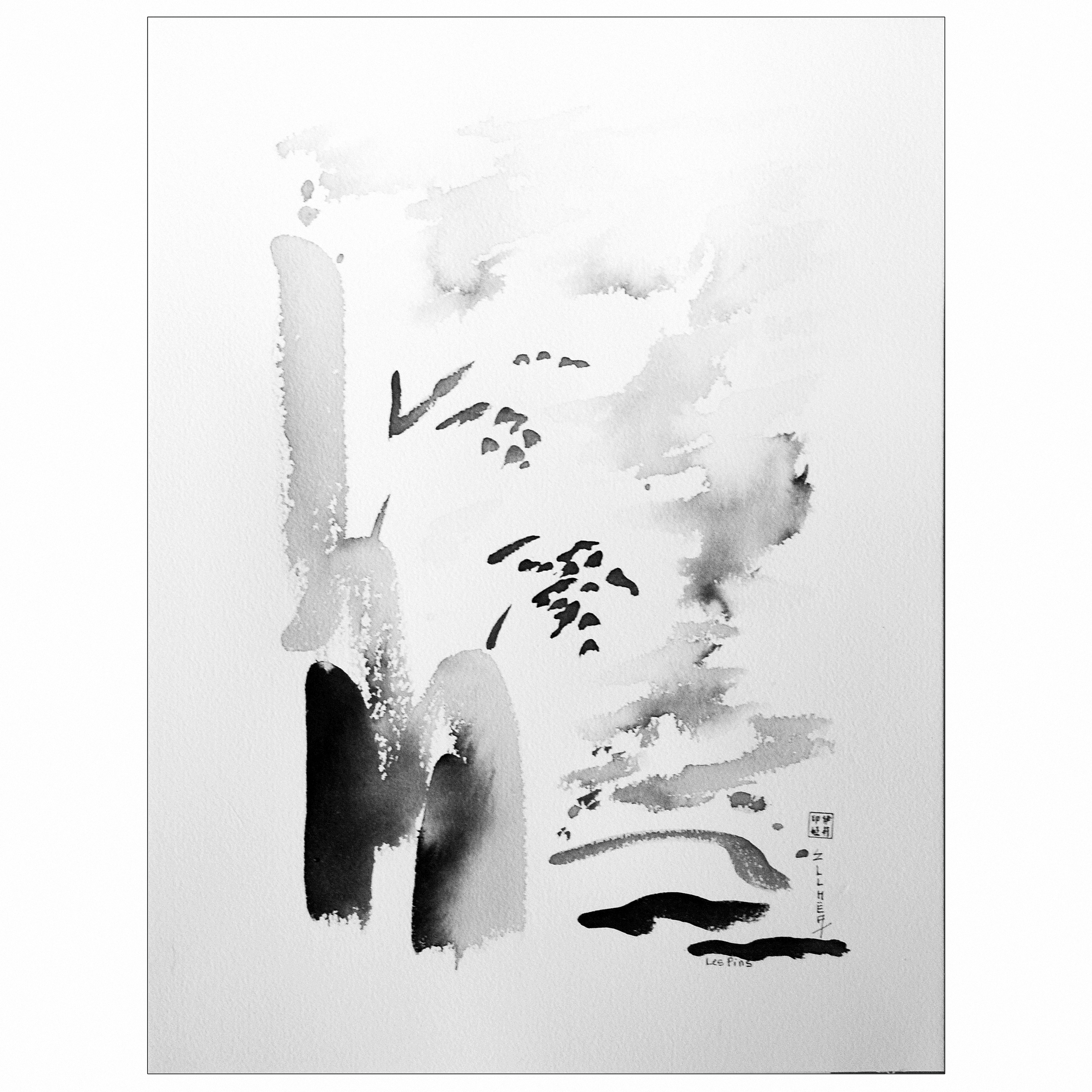 encre abstraite les pins peintre ellhea c7