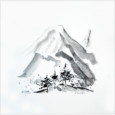 la-montagne-encre-zen-peinture-unique-peintre-ellhea-galerie-art-style-deco
