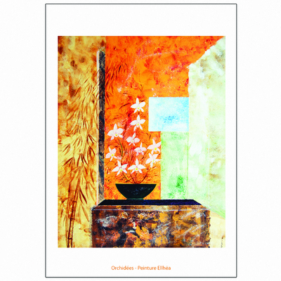 poster abstrait design orchidees ellhea 1c7