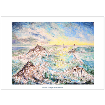 poster art tempete au large peinture ellhea