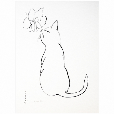 chat fleur encre noire artiste ellhea c7