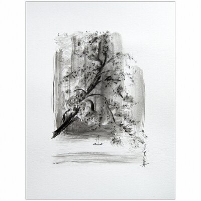 peinture contemporaine encre noire le lac copyright ellhea c7