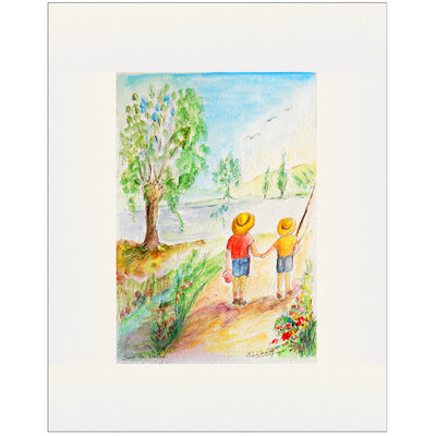 aquarelle jour de peche du peintre ellhea c7