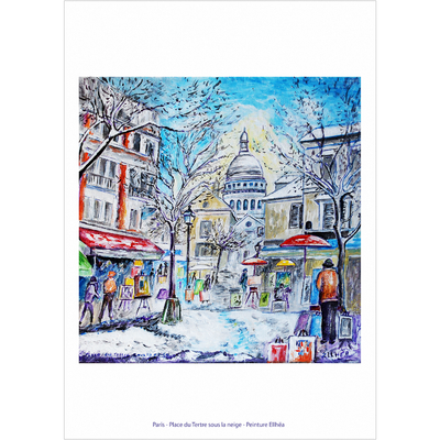 art poster paris place du tertre peinture ellhea