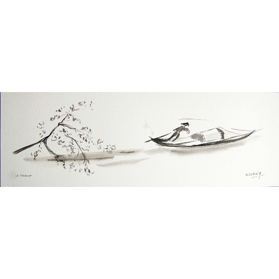 Le pecheur dessin encre de chine ellhea c8