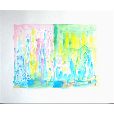 aquarelle abstraite la pluie peintre ellhea artstyledeco