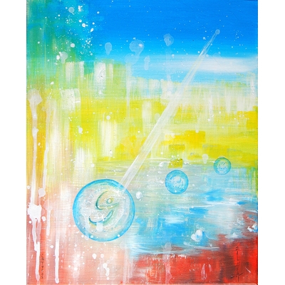 tableau abstrait moderne cryptos - unique - peintre Ellhëa