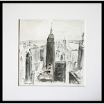 new york-dessin-encre-de-chine-noir-et-blanc-oeuvre-unique-peintre-ellhea-galerie-art-style-deco