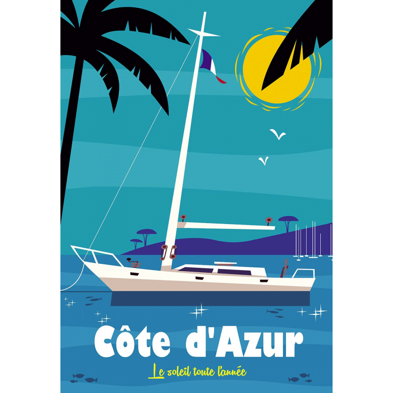 affiche-50x70-bateau-sur-la-mediterranee - Copie