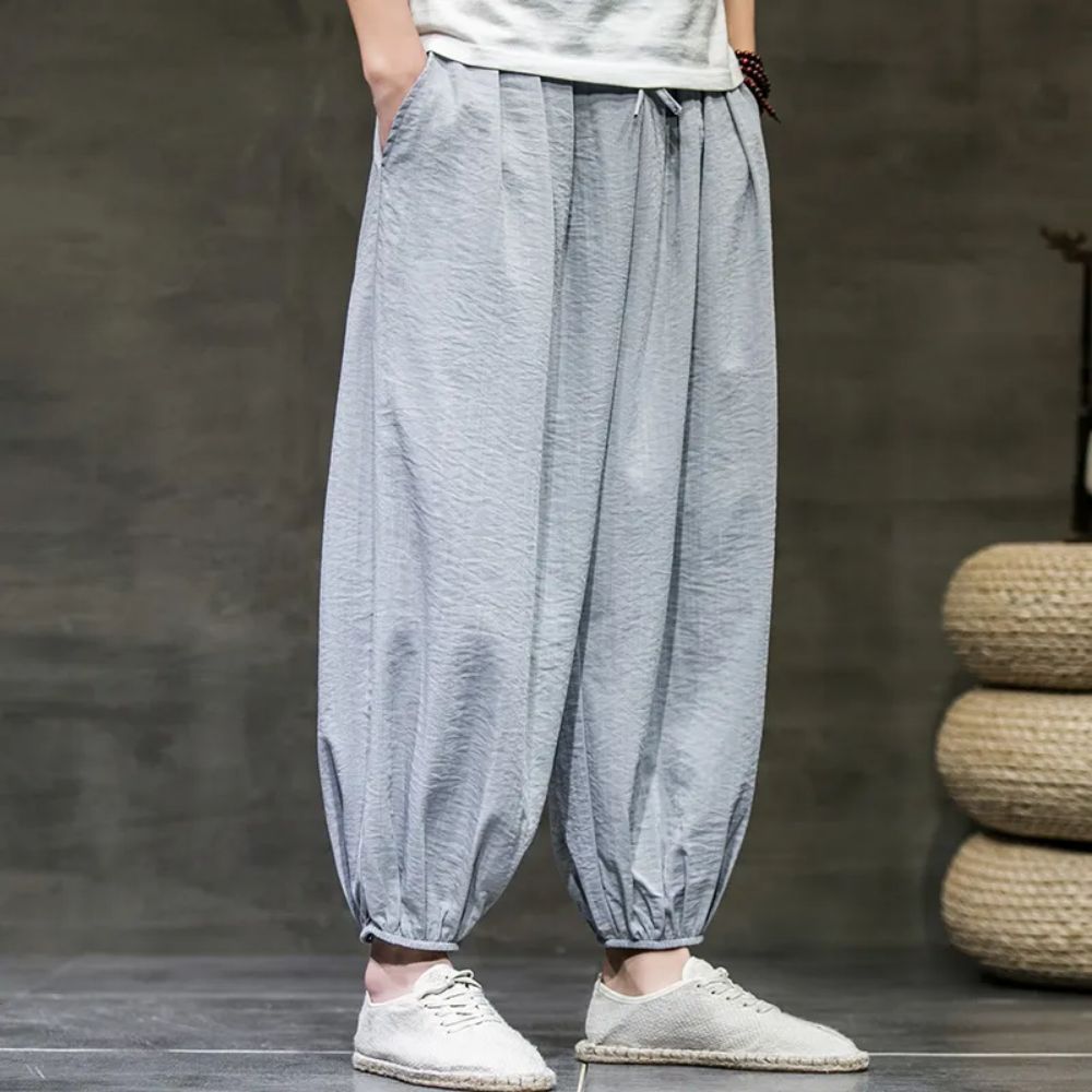 Pantalon-de-surv-tement-Harajuku-pour-homme-sarouel-d-t-en-coton-et-lin-Style-chinois