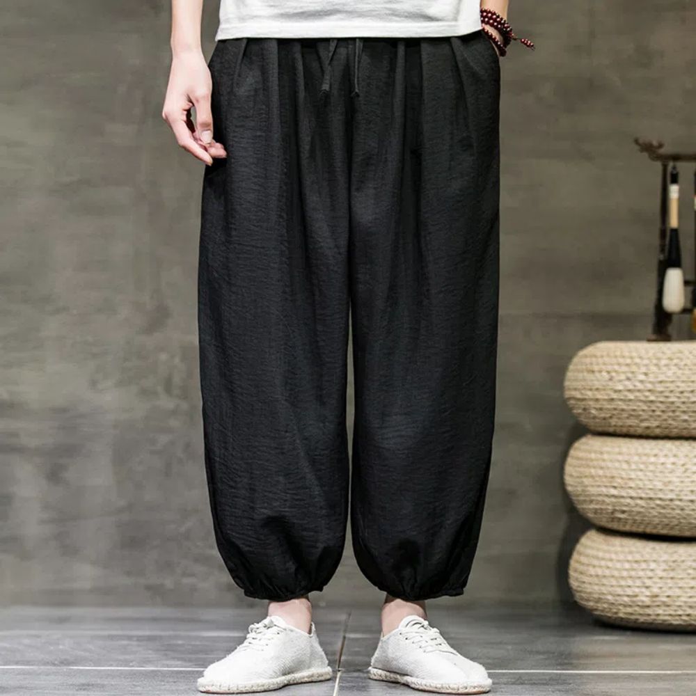 Pantalon-de-surv-tement-Harajuku-pour-homme-sarouel-d-t-en-coton-et-lin-Style-chinois