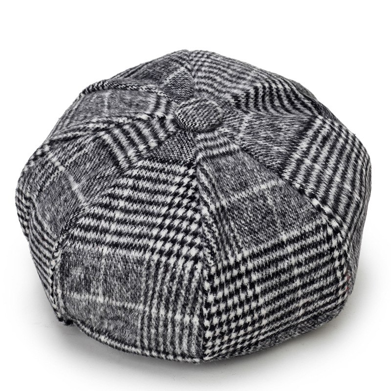 COKK-Gavroche-Cap-Plaid-Octogonale-Chapeaux-Pour-Femmes-Hommes-Classique-Vintage-B-ret-Automne-Hiver-Chapeaux