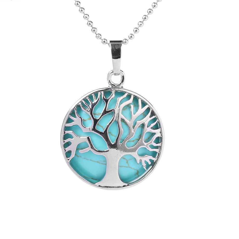 Pendentif Rond Arbre De Vie Incolore