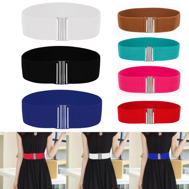 Femmes-ceinture-Maigre-lastique-Ceinture-En-Cuir-Souple-Large-Auto-Tie-Wrap-Autour-Taille-Bande-Simple