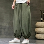 Pantalon-de-surv-tement-Harajuku-pour-homme-sarouel-d-t-en-coton-et-lin-Style-chinois